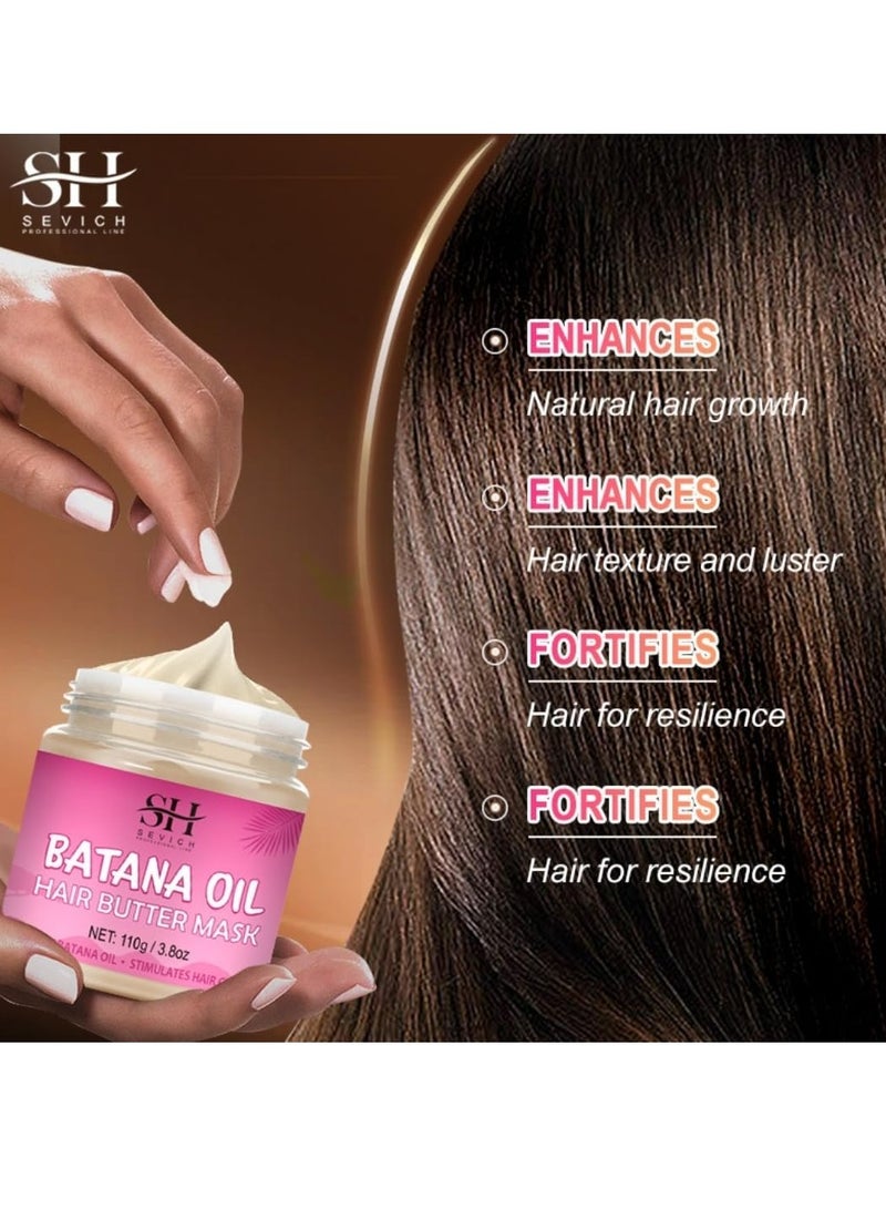 110g Batana Oil Hair Butter Mask Natural 100% Raw Batana Oil Hair Mask Deeply Strengthens Hair Moisturizes and Protect from Dryness Prevent Breakage Nourishing Hair Treatment Mask