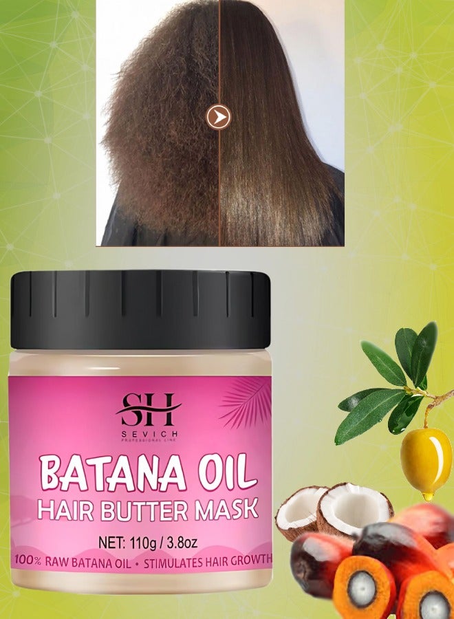 100ml Batana Oil Hair Butter Mask Natural 100% Raw Batana Oil Hair Mask Deeply Strengthens Hair Moisturizes and Protect from Dryness Prevent Breakage Nourishing Hair Treatment Mask