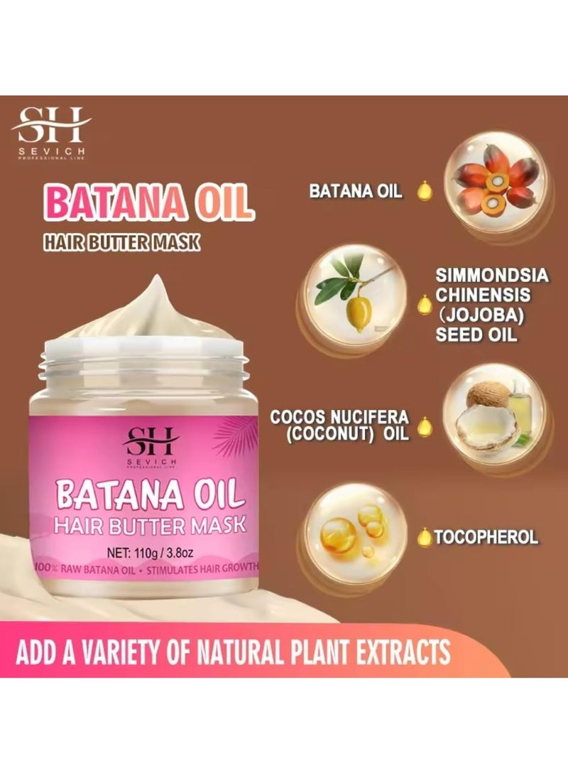 110g Batana Oil Hair Butter Mask Natural 100% Raw Batana Oil Hair Mask Deeply Strengthens Hair Moisturizes and Protect from Dryness Prevent Breakage Nourishing Hair Treatment Mask