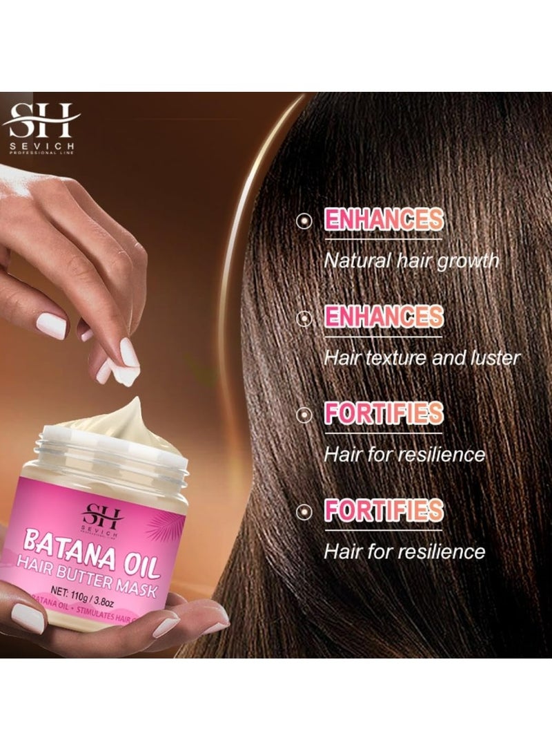 110g Batana Oil Hair Butter Mask Natural 100% Raw Batana Oil Hair Mask Deeply Strengthens Hair Moisturizes and Protect from Dryness Prevent Breakage Nourishing Hair Treatment Mask