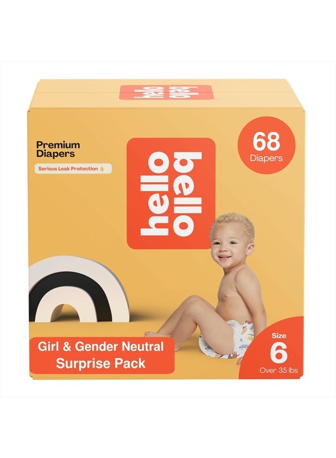 Premium Baby Diapers Size 6 I 17 Count (Pack of 4) of Disposable, Extra-Absorbent, Hypoallergenic, and Eco-Friendly Baby Diapers with Snug and Comfort Fit I Surprise Boy Patterns