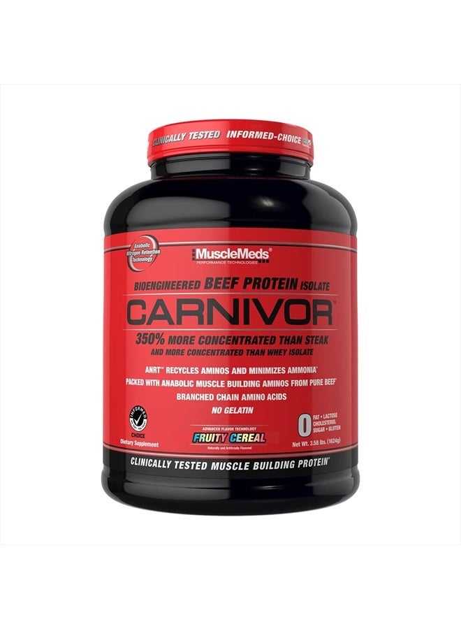 CARNIVOR Beef Protein Isolate Powder, Muscle Building, Recovery, Lactose Free, Sugar Free, Fat, Free, 23g Protein, Fruity Cereal, 56 Servings