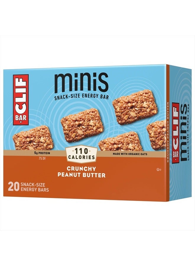 Minis - Crunchy Peanut Butter - Made with Organic Oats - 5g Protein - Non-GMO - Plant Based - Snack-Size Energy Bars - 0.99 oz. (20 Pack)