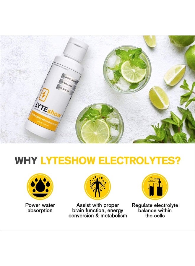LyteShow Electrolyte Drops Sugar-Free for Hydration and Immune Support - 40 Servings - Keto Friendly - Zinc and Magnesium for Rapid Rehydration, Workout, Muscle Recovery and Energy - Vegan