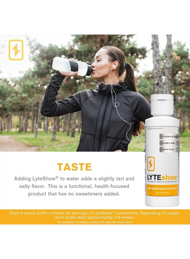 LyteShow Electrolyte Drops Sugar-Free for Hydration and Immune Support - 40 Servings - Keto Friendly - Zinc and Magnesium for Rapid Rehydration, Workout, Muscle Recovery and Energy - Vegan