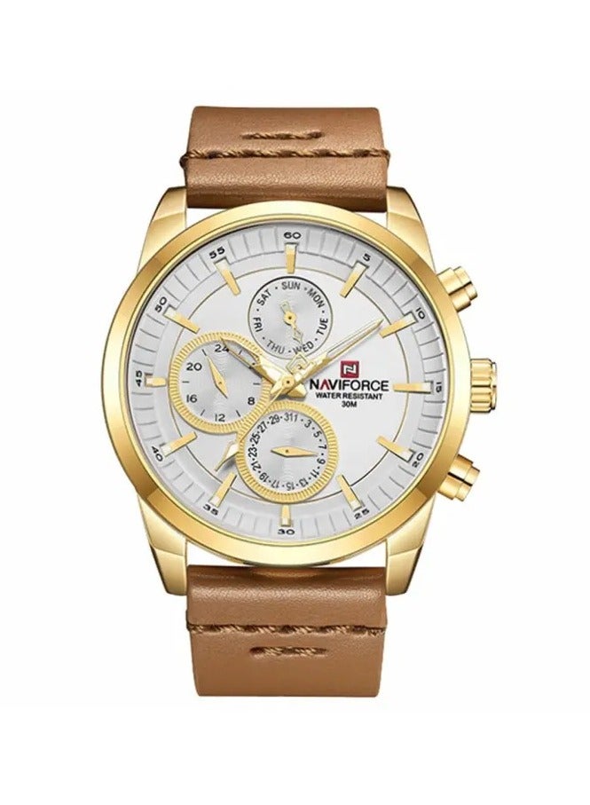 NAVIFORCE NF9148 PU Leather Chronograph Watch For Men