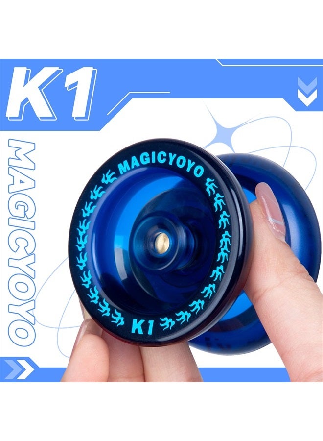 Responsive YoYo K1-Plus for Kids Beginners with Yoyo Storage Bag + 12 Yoyo Strings and Yo-Yo Glove Gift (Blue)