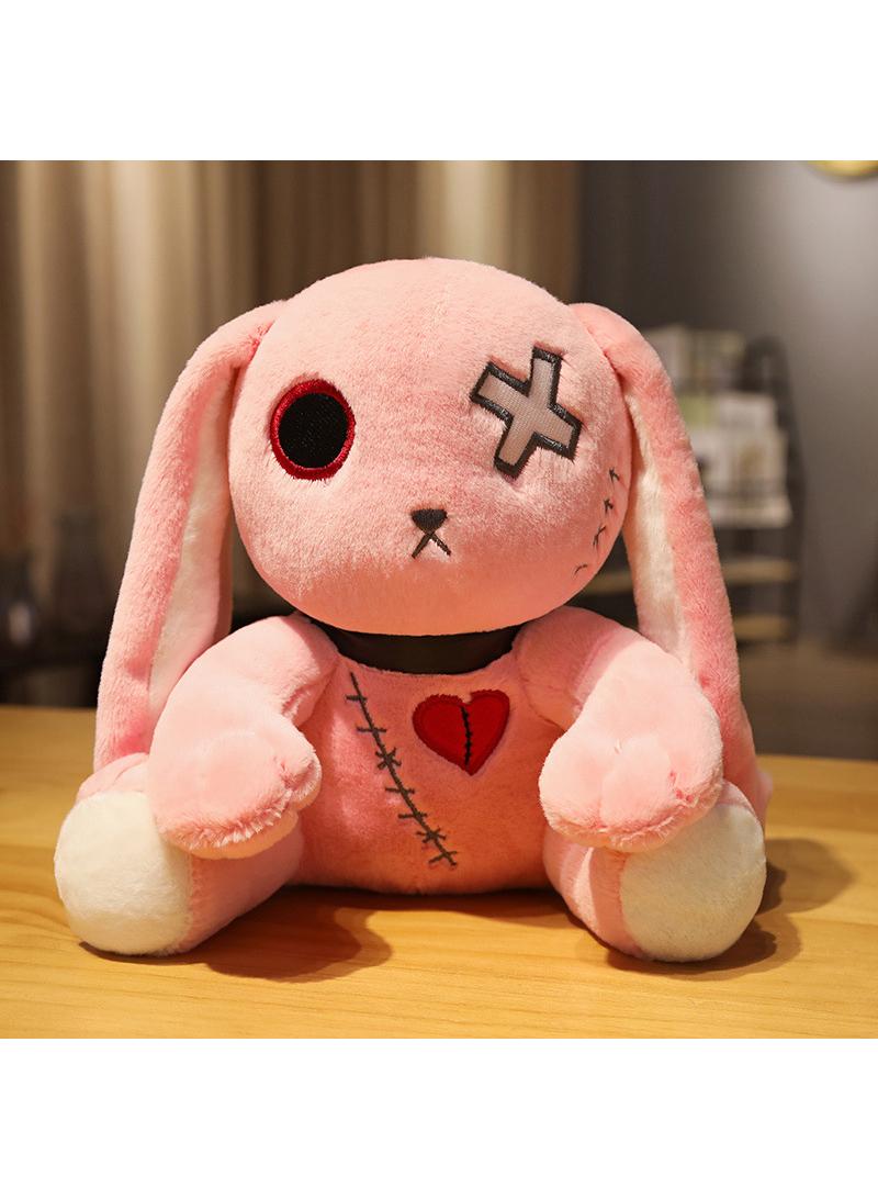 Creative Doll Dark Series Plush Toy Pink Rabbit 25cm Gift For Kids Boys Girls Children's Day Birthday Gift