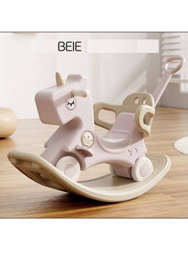 BEIE Unicorn Rocking Carriage with Seat Cushion-Musical Model Traditional Toy for Nursery & Playroom Kids, Best Birthday Gift for Toddler's Boys and Girls