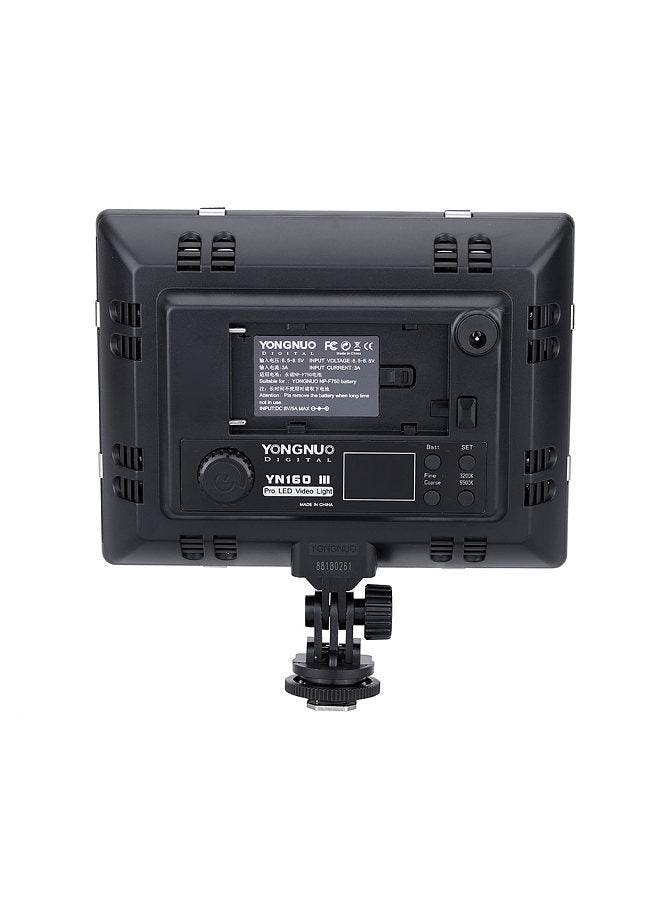 Pro YN-160 III 192 LEDs Video Studio Photography Light Lamp Adjustable Color Temperature 3200K-5500K for Canon Nikon Sony Pentax Olympus Camcorder DSLR Camera with Color Plates