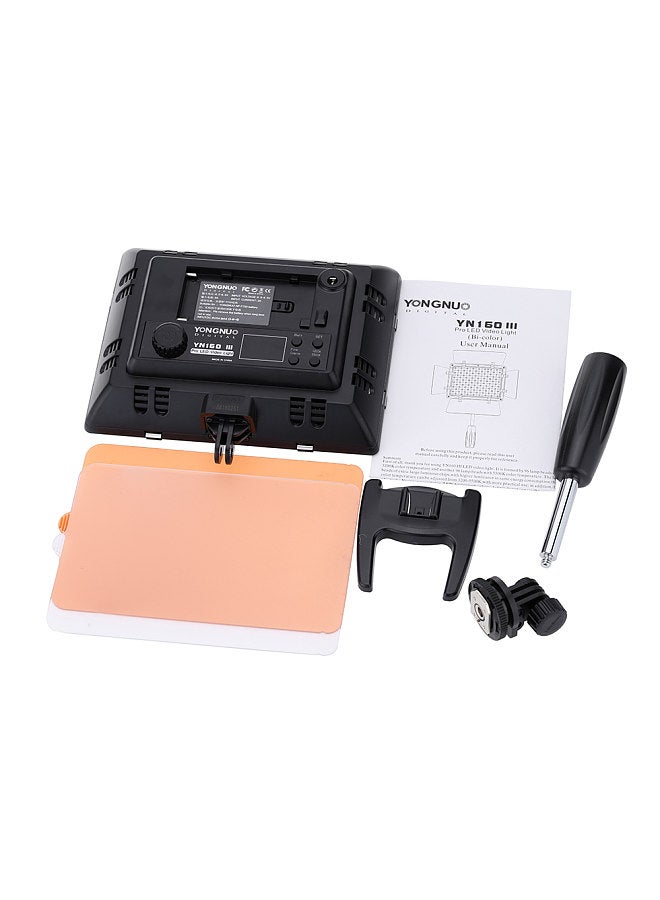 Pro YN-160 III 192 LEDs Video Studio Photography Light Lamp Adjustable Color Temperature 3200K-5500K for Canon Nikon Sony Pentax Olympus Camcorder DSLR Camera with Color Plates