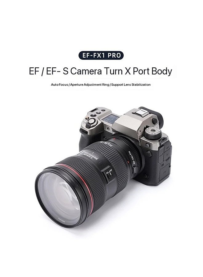 EF-FX1 Pro Auto Focus Lens Mount Adapter with Aperture Adjustment Ring Type-C Upgraded Replacement for Canon EF/EF-S Lens to Fuji X-T3 X-T30 X-T20 X-T100 X-E2 X-E3 X-Mount Mirrorless Cameras