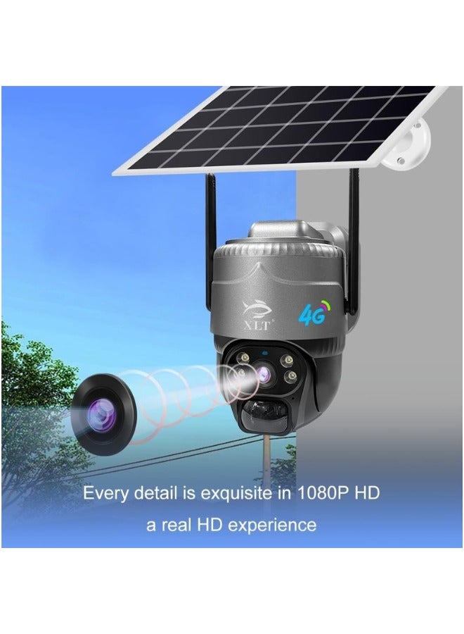 4G Sim Card Solar Camera PTZ Camera Outdoor Solar Powered Security Camera 3MP HD Dual Lens with Pan Tilt 360°View