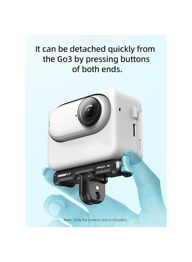 AG11 Magnetic Quick Release Mount Base for Action Camera Aluminum Alloy Camera Mount with Magnetic Plate Universal 1/4in Interface & Sports Camera Adapter Compatible with Insta360 GO3