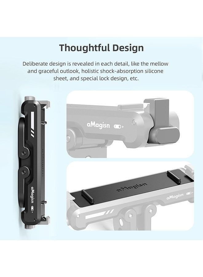 AG11 Magnetic Quick Release Mount Base for Action Camera Aluminum Alloy Camera Mount with Magnetic Plate Universal 1/4in Interface & Sports Camera Adapter Compatible with Insta360 GO3