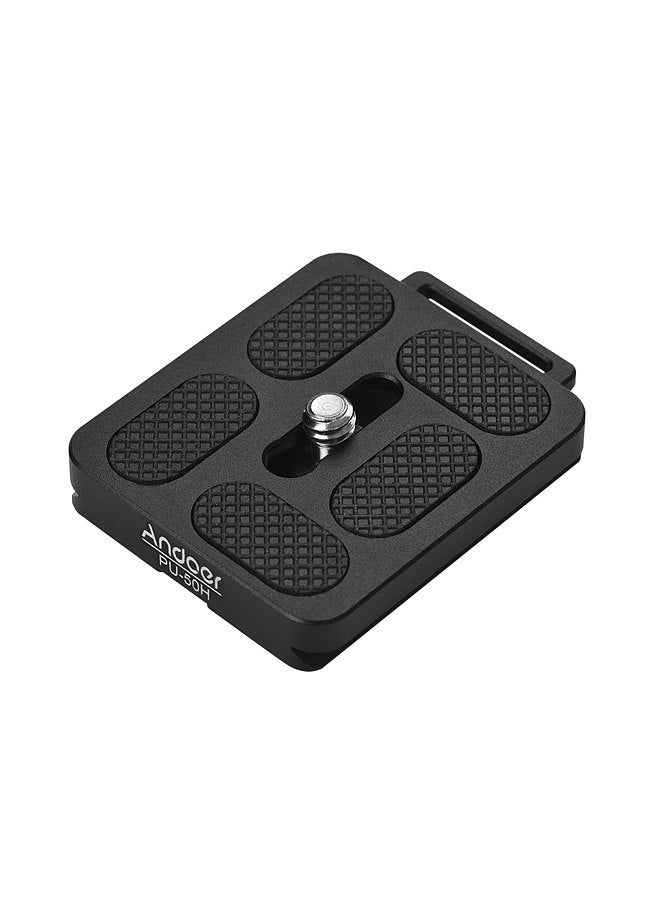 PU-50H Quick Release QR Plate with Attachment Loop for Arca Swiss Tripod Ball Head