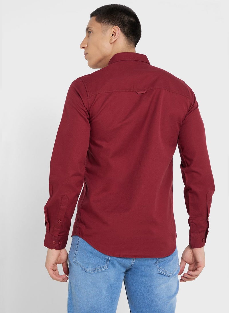 Pure Cotton Casual Double Pocket Shirt