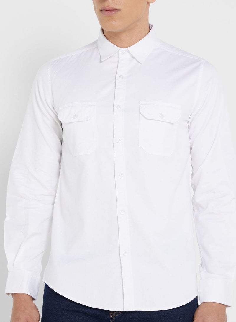 Pure Cotton Casual Double Pocket Shirt