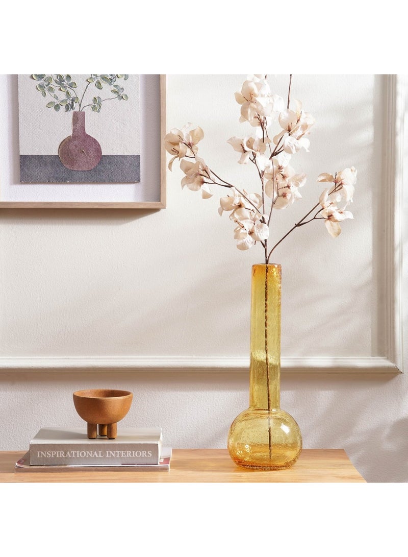 Alva Glass Vase 15x15x40cm- Amber