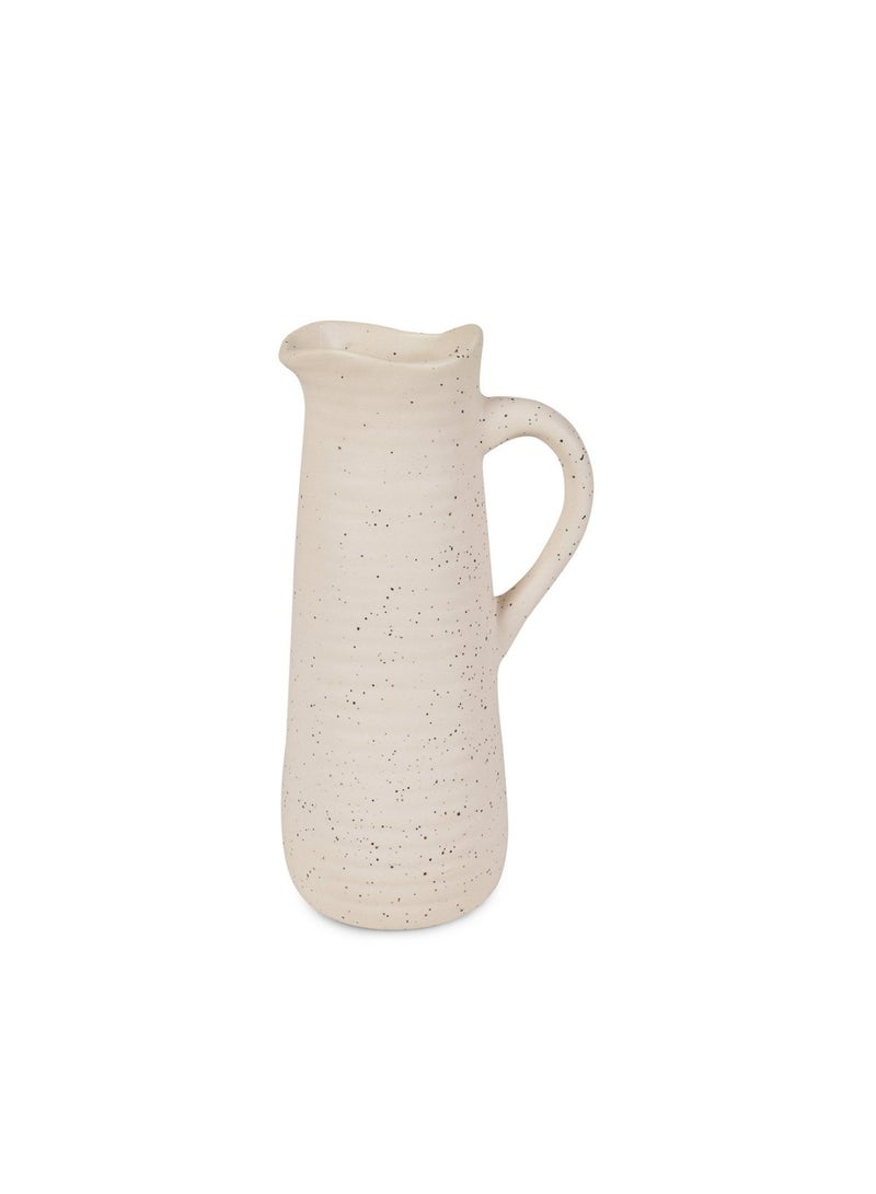 Sierra Jug shape Stoneware Vase 15x12x28cm- Cream