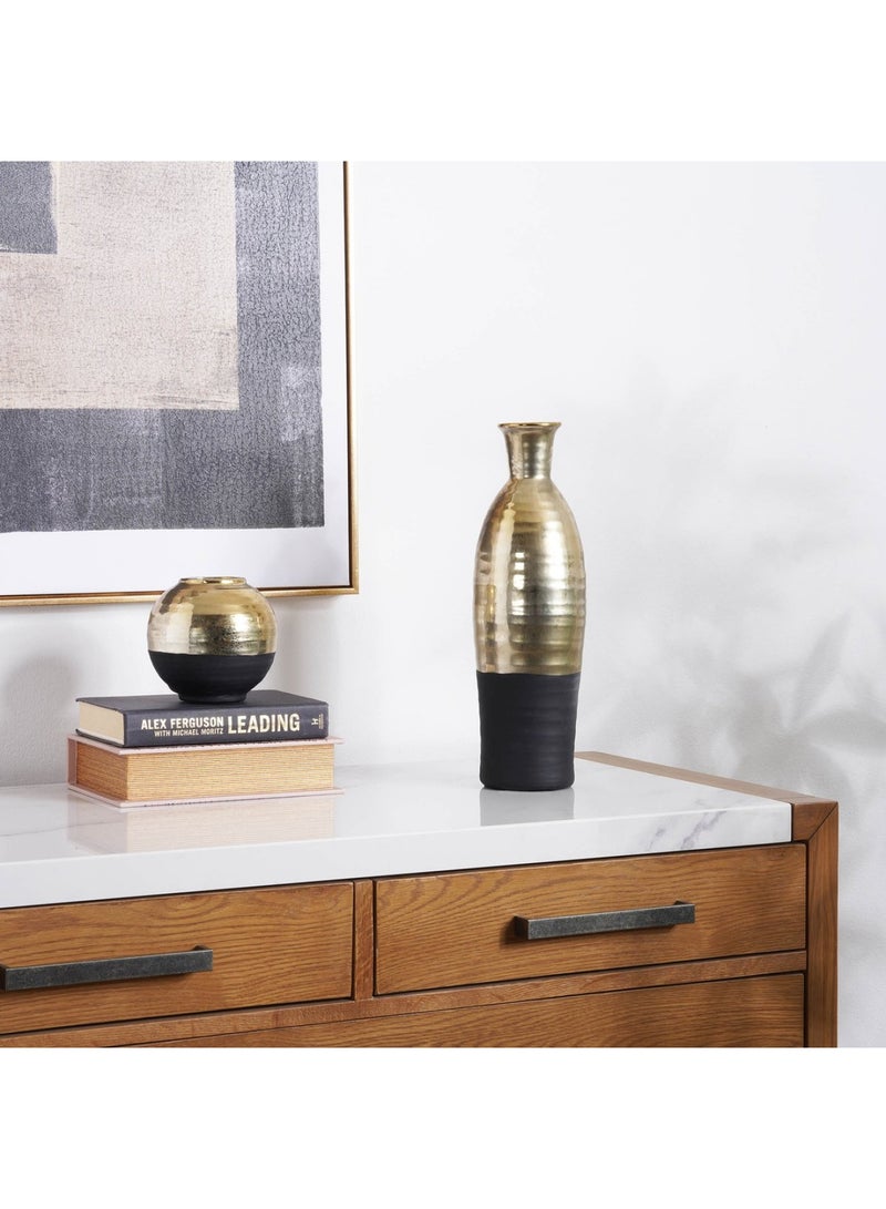 Risma Stoneware Vase 13.5x13.5x42cm- Gold