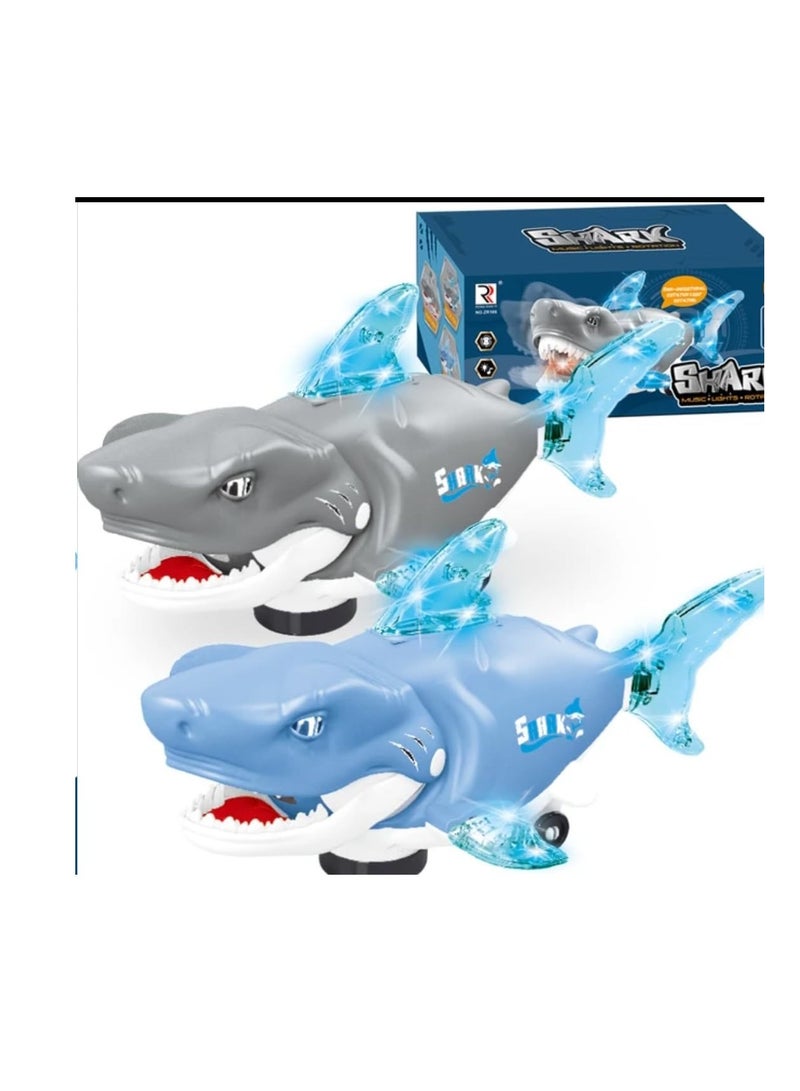 Gear Transmission Universal Shark Toy with Light and Music for Kids 1Piece Assorted