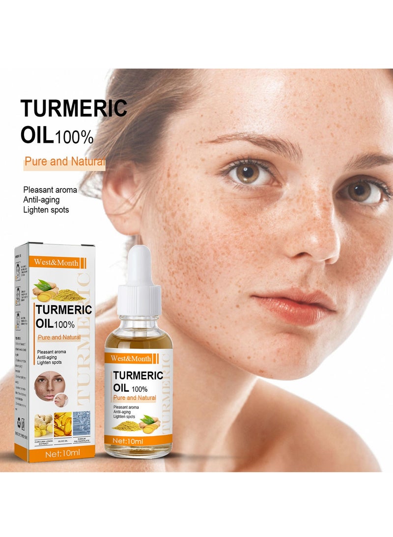 West&Month Turmeric Essential Oil Facial Skin Lightening Spot Anti-Wrinkle Lifting Skin Care Firming Moisturizing Oil