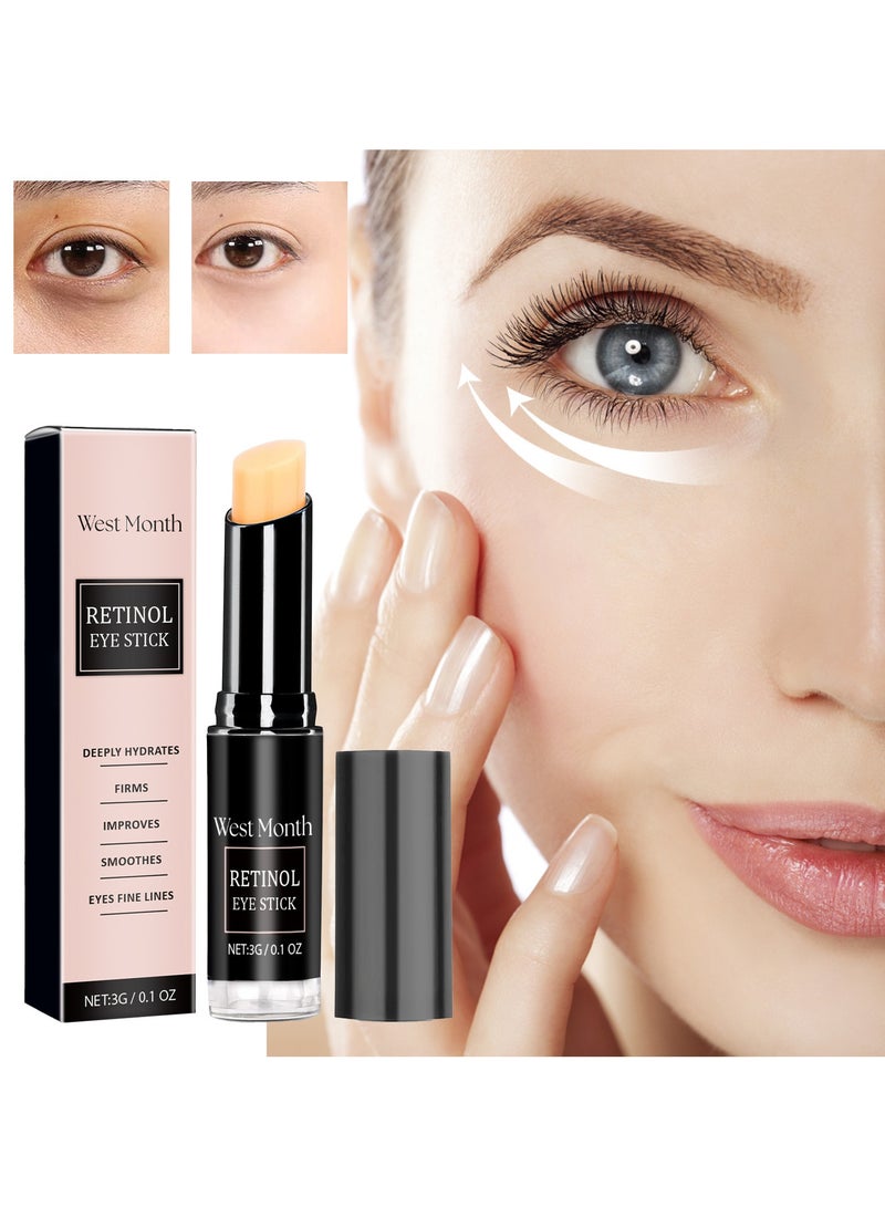 West&Month Retinol Anti-Wrinkle Eye Cream Stick Reduces Fine Lines around Eyes, Moisturizes, Firms, Delicates and Skin-Friendly 3g
