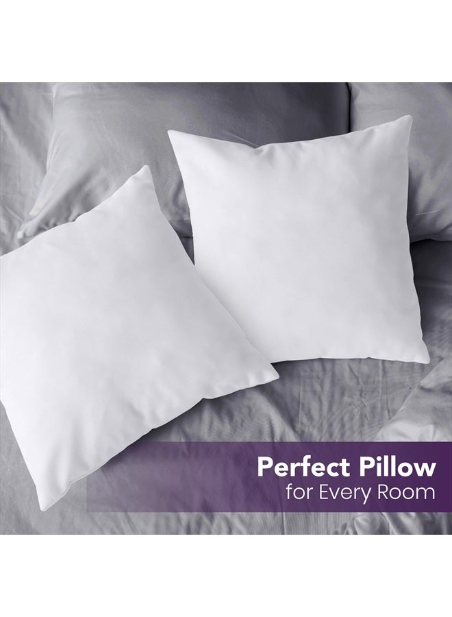 Throw Pillows Insert (Pack of 2, White) - 26 x 26 Inches Bed and Couch Pillows - Indoor Decorative Pillows