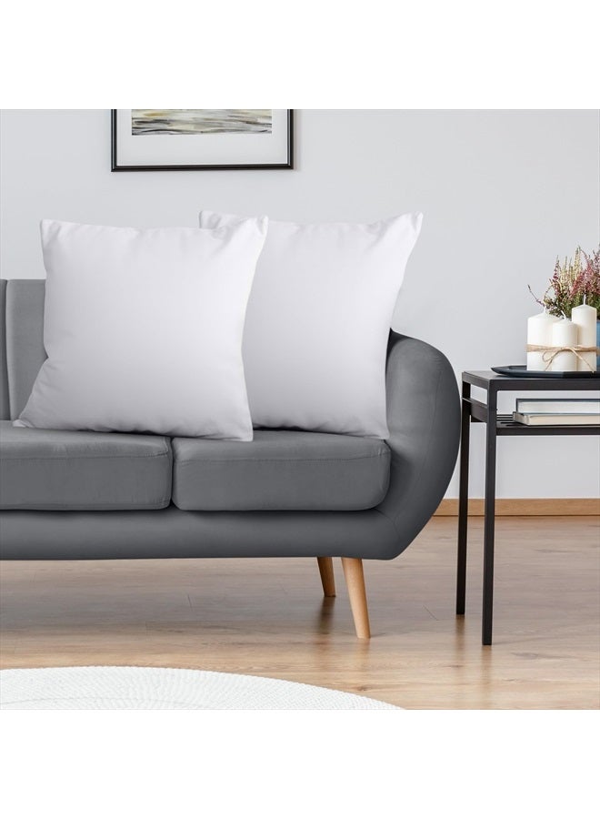 Throw Pillows Insert (Pack of 2, White) - 26 x 26 Inches Bed and Couch Pillows - Indoor Decorative Pillows