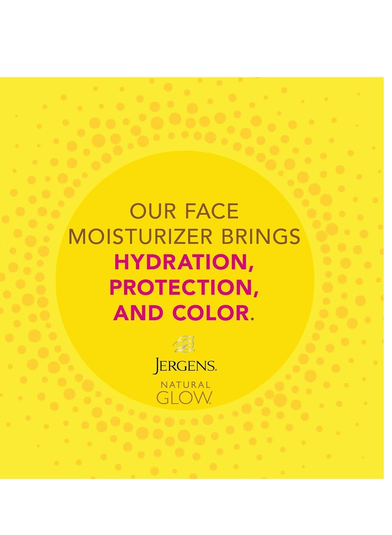 Jergens Natural Glow Face Moisturizer with SPF 20 Sunscreen, Fair to Medium Skin, Oil Free, UVA/UVB Protection - 2 oz