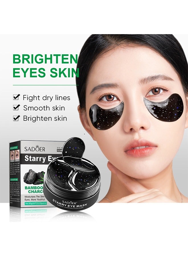 Starry Eye Mask, Moisturizes The Skin Around The Eyes More Youthful, Treats Puffiness and Dark Circles, Reduces Eye Bags, Smoothes Wrinkles, and Brightens Skin 60PCS