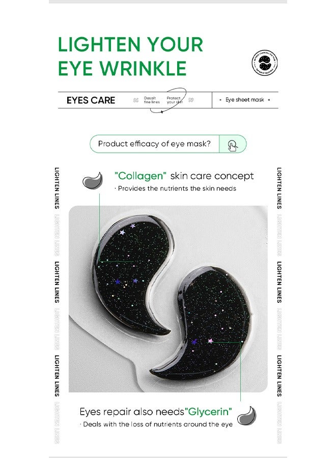 Starry Eye Mask, Moisturizes The Skin Around The Eyes More Youthful, Treats Puffiness and Dark Circles, Reduces Eye Bags, Smoothes Wrinkles, and Brightens Skin 60PCS
