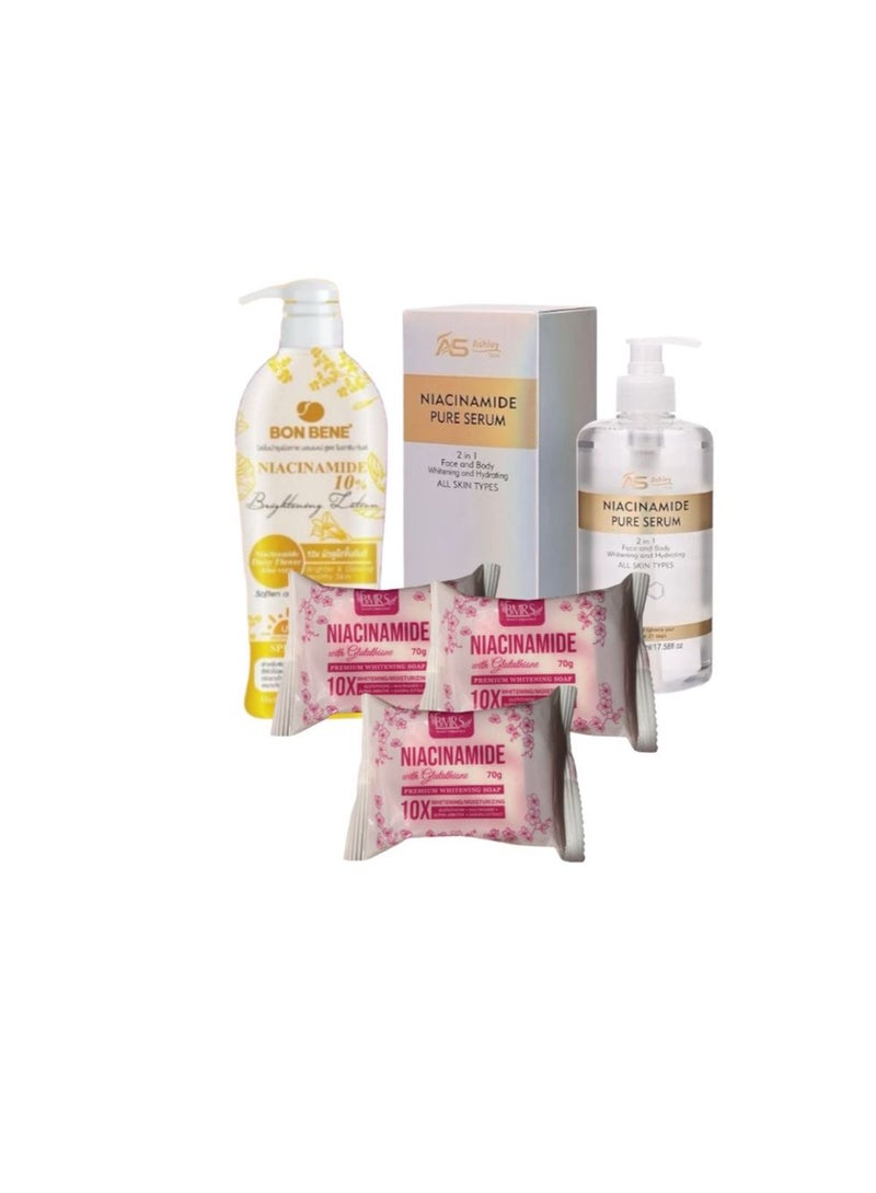 Bmrs soap 3pcs and niacinamide lotion and niacinamide pure serum combo set