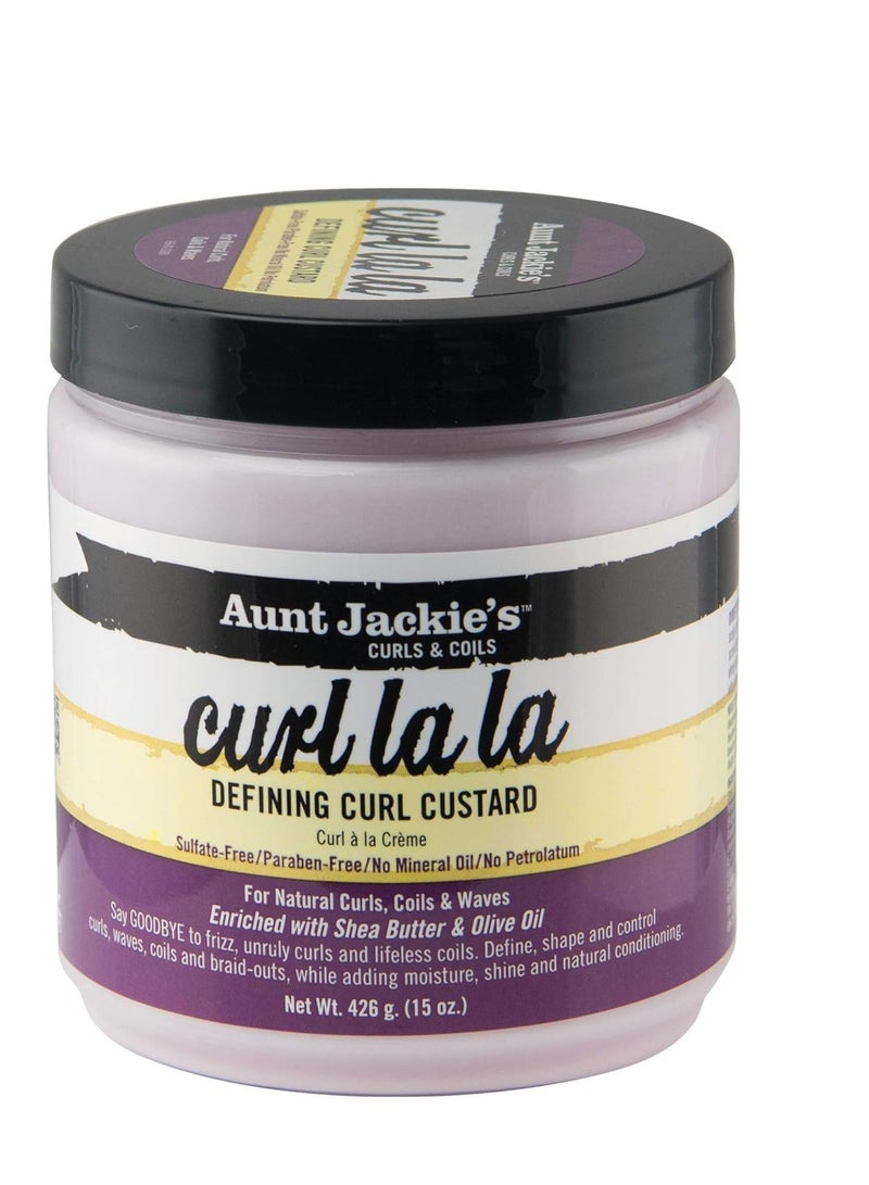 Aunt Jackie's Curl La La, Lightweight Curl Defining Custard, Enriched with Shea Butter & Olive Oil, Basic, 15 Ounce