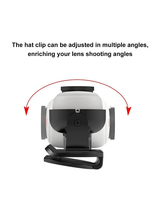 PU869 Action Camera Hat Mount Clip Mount Backpack Strap Clip Magnetic Mount for Camera 180°Rotatable Compatible with Insta360 GO3/ GO2