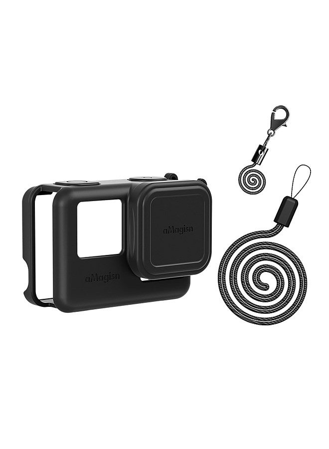 AC08 Silicone Camera Protectiv Kit Camera Protector Case + Lense Cover + 2 Straps Compatible with Insta 360 Ace Camera