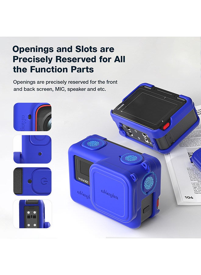 AC08 Silicone Camera Protectiv Kit Camera Protector Case + Lense Cover + 2 Straps Compatible with Insta 360 Ace Camera