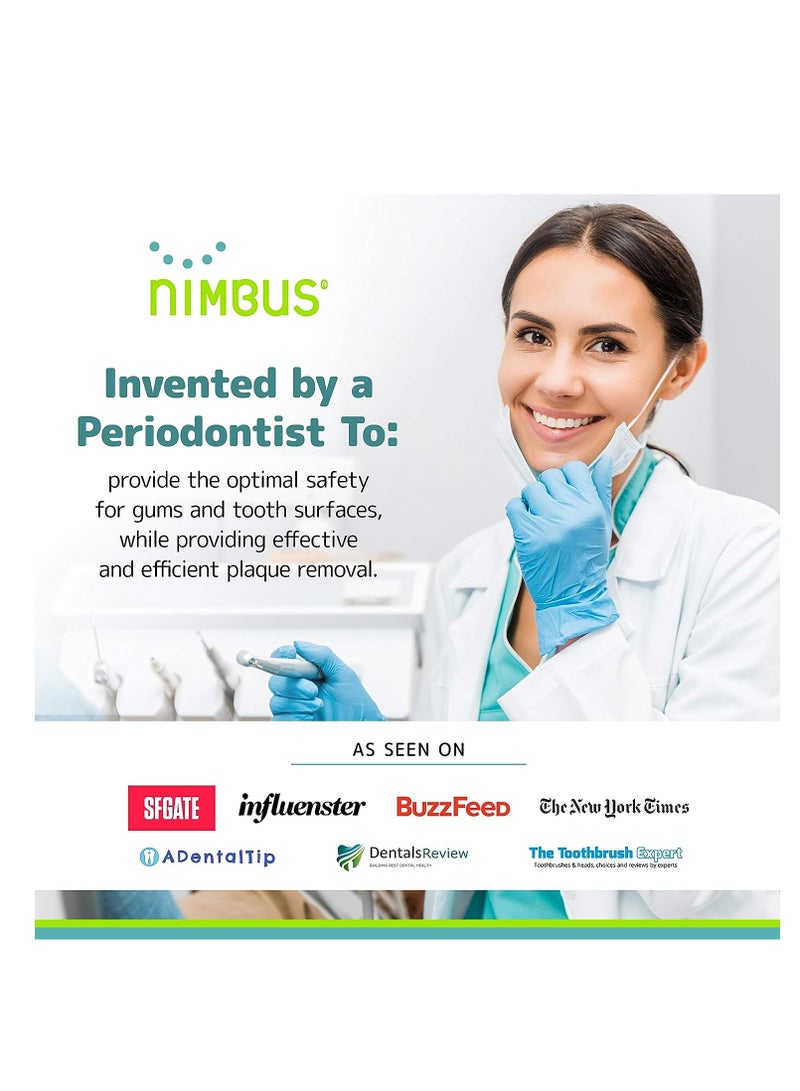 NIMBUS Extra Soft Toothbrushes (Regular Size Head), Periodontist Design Tapered Bristles for Sensitive Teeth & Receding Gums (5 Pack, Colors May Vary)