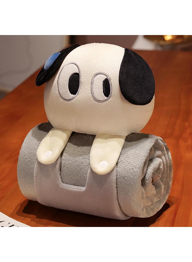 Cartoon Polyester Blanket With Dog Doll Air Conditioning Blanket Office Nap Blanket 80x100cm