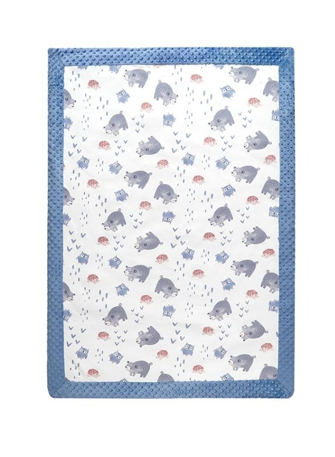 Super Soft Baby Plush Blanket with Animal Pattern Printed and Soothing Raised Dots Double Layer Blanket 100x140cm