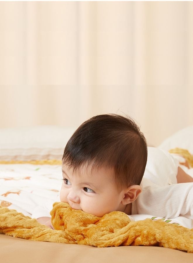 Super Soft Baby Plush Blanket with Animal Pattern Printed and Soothing Raised Dots Double Layer Blanket 100x140cm