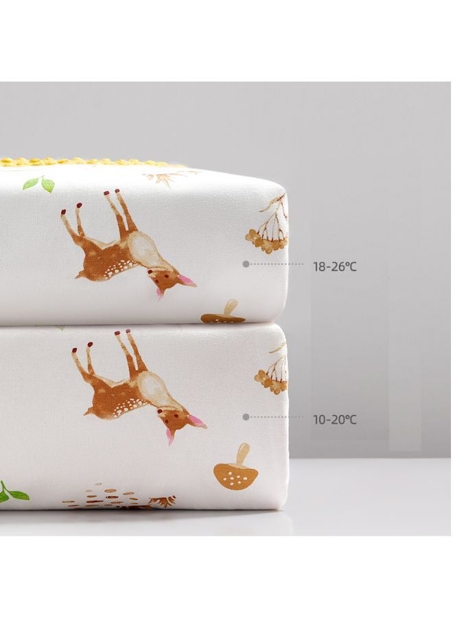 Super Soft Baby Plush Blanket with Animal Pattern Printed and Soothing Raised Dots Double Layer Blanket 100x140cm