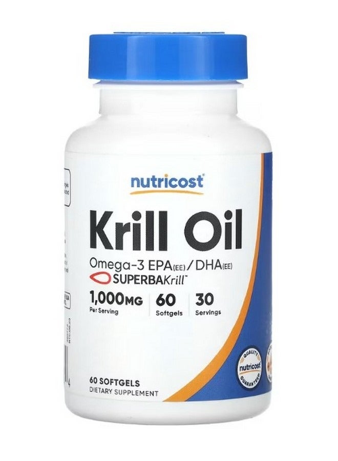 Krill Oil 1000 Mg  60 Softgels 500 Mg Per Softgel