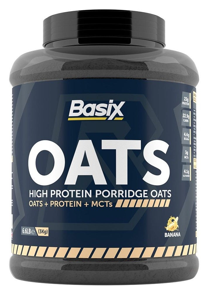 Basix Oats High Protein Porridge 3kg Banana Flavor 50 Serving