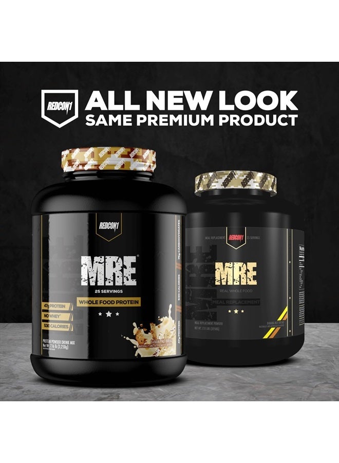 MRE Protein Powder, Vanilla Milkshake - Meal Replacement Protein Blend Made with MCT Oil & Whole Foods - Protein with Natural Ingredients to Aid in Muscle Recovery (25 Servings)