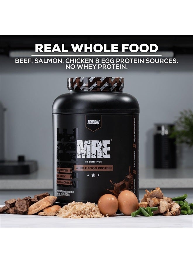 MRE Protein Powder, Vanilla Milkshake - Meal Replacement Protein Blend Made with MCT Oil & Whole Foods - Protein with Natural Ingredients to Aid in Muscle Recovery (25 Servings)