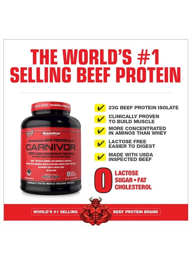 Carnivor Hydrolyzed Beef Protein Isolate, 28 Servings, Cookies & Cream,1.85lbs