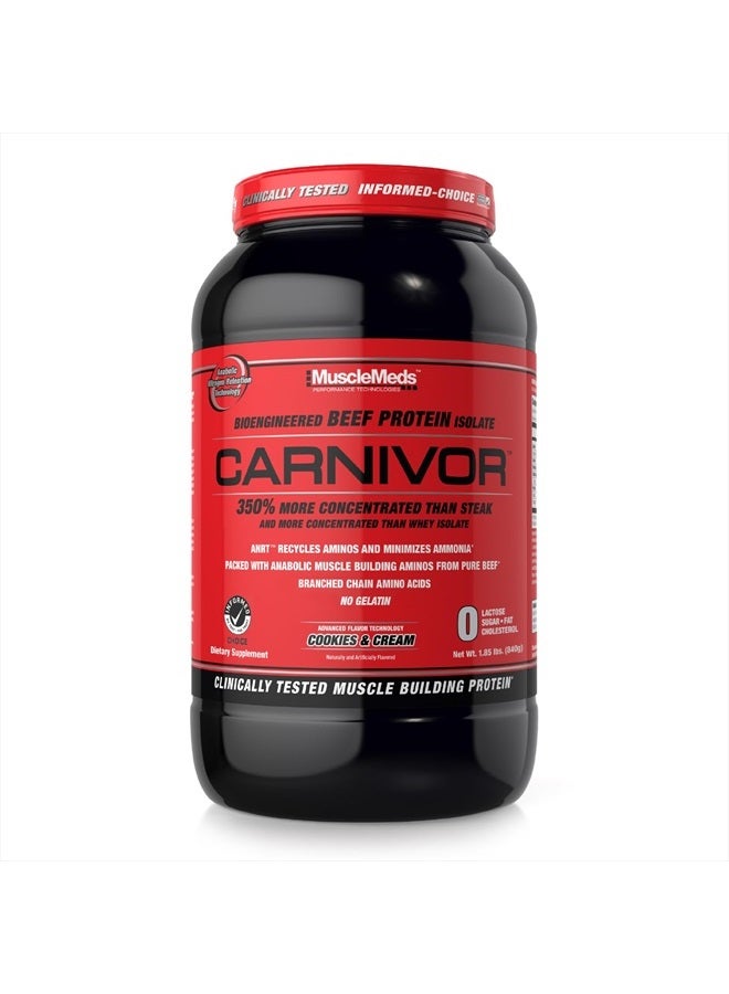 Carnivor Hydrolyzed Beef Protein Isolate, 28 Servings, Cookies & Cream,1.85lbs