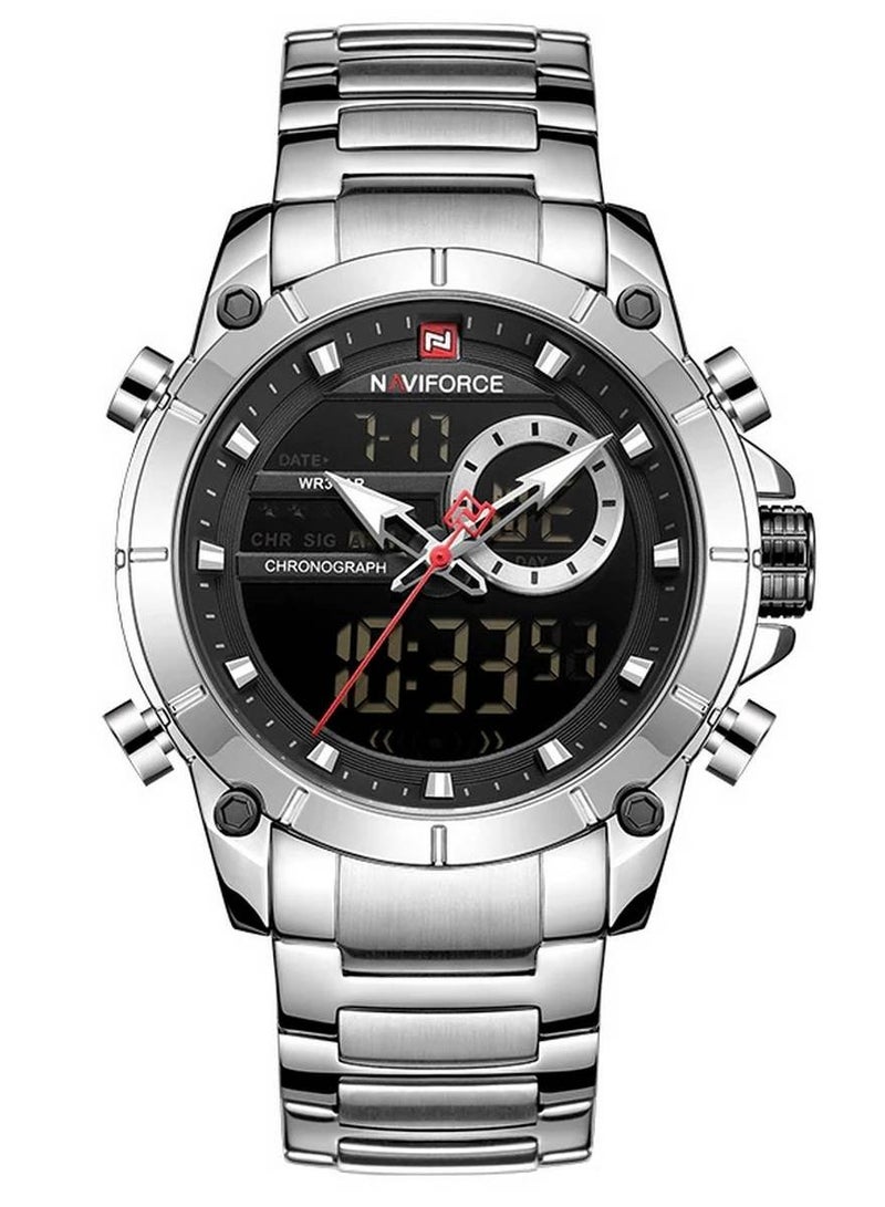 Naviforce NF9163 Metal Analog/Digital Wrist Watch for Men's